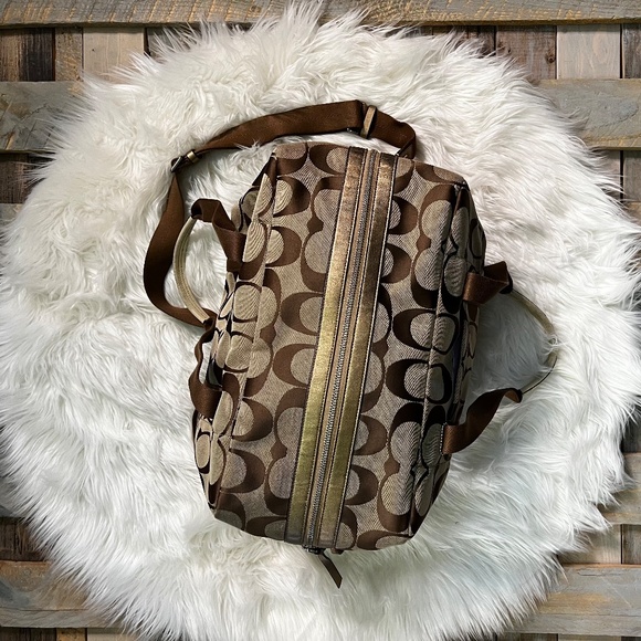 EUC. Rare! [Coach] Signature Brown Canvas Leather Large Monogram Duffle Bag | XL - Picture 3 of 16